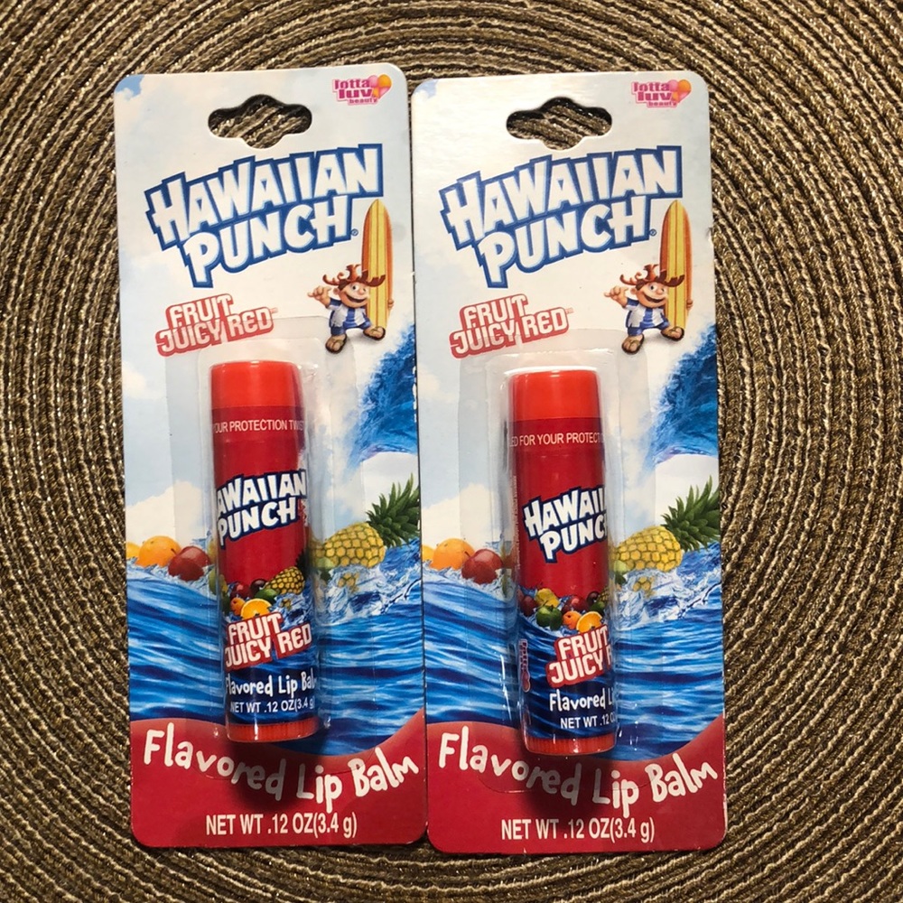2 Pkgs Lotta Luv Lip Balm Hawaiian Punch Red